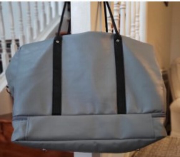 Brylane Weekender Overnight Bag Tote Lightweight Neutral Gray Unisex - Picture 3 of 14